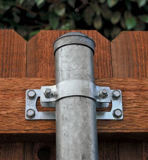 metal bracket for attaching post to house|round metal fence post brackets.